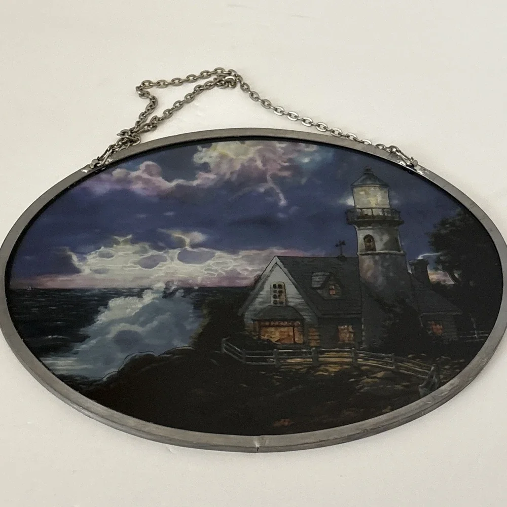 Thomas Kinkade Stained Glass Suncatcher: Light In The Storm & The Light Of Peace